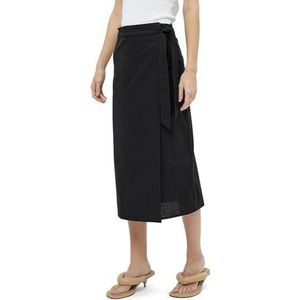 Minus Dames Shelba Linnen Wrap Rok 3, Zwart, 10, Zwart, 36