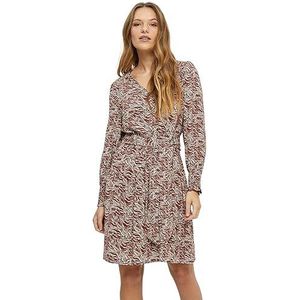 Minus Dames Lavena lange mouw korte wikkeljurk, donker kaneel bruin PR, 6, Dark Cinnamon Brown Pr, 32