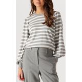Minus - Liva Long Sleeve Pullover - Grijs - Dames - Gestreepte Trui