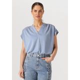 Minus Fiba Modal T-shirt Tops & T-shirts Dames - Shirt - Lichtblauw - Maat XS