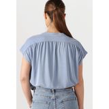 Minus Fiba Modal T-shirt Tops & T-shirts Dames - Shirt - Lichtblauw - Maat XS