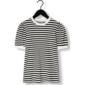 Minus - Johanna Striped Tee - Shirt - Wit