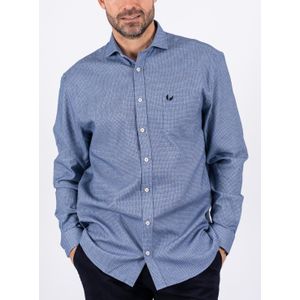 Pre End - 31-100532 - Overhemd - Blauw - Regular Fit, 65% Katoen, 33% Polyester, 2% Spandex