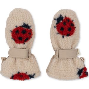 Konges Sløjd Jody Teddy wanten - Ladybug sand - Want - Kinderwanten - Maat 12-18 maand