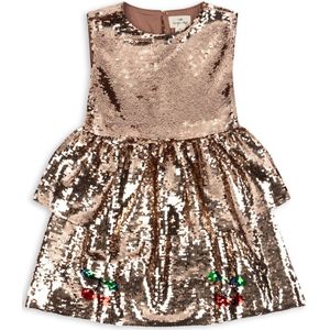 Konges Slojd - Paillettenjurk - Kersen - 100% Polyester - Biologisch Katoen