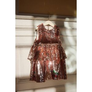 Konges Slojd - Glinsterende Paillettenjurkje Lulu - Brazilian Sand - Pailletten