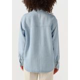 Second Female, Dames, Blouses & Shirts, Blauw, Maat: S Denim,