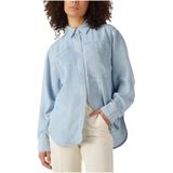 Second Female, Dames, Blouses & Shirts, Blauw, Maat: S Denim,