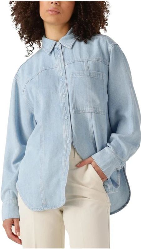 Second Female, Dames, Blouses & Shirts, Blauw, Maat: S Denim,