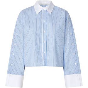 Second Female - Alanis Combi Shirt - Blauw - 100% Katoen