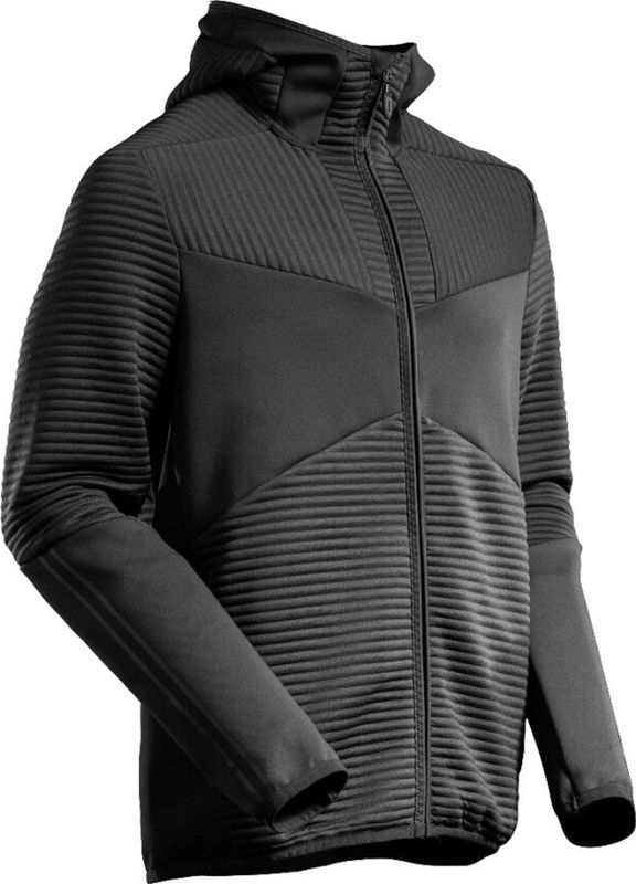 Fleecepullover, Kapuze, Reißverschluss 22603 Gr. m, schwarz - Mascot