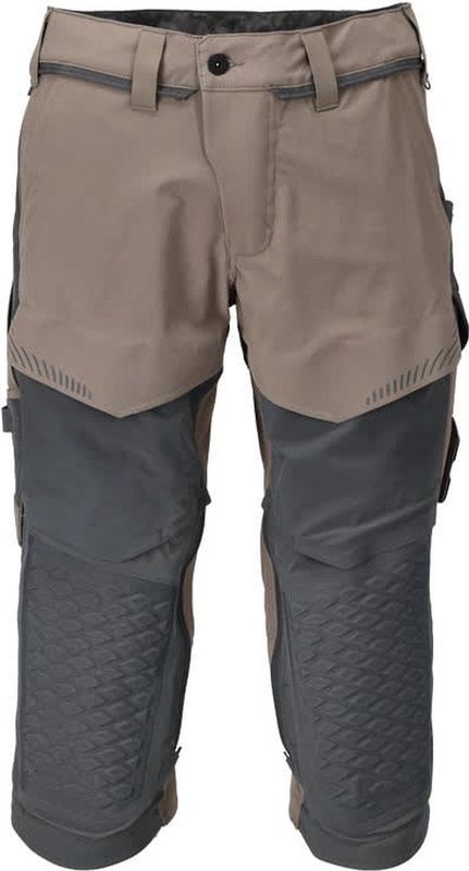 Mascot Customized Driekwart broek met kniezakken 22249-605 - donkerzand/steengrijs
