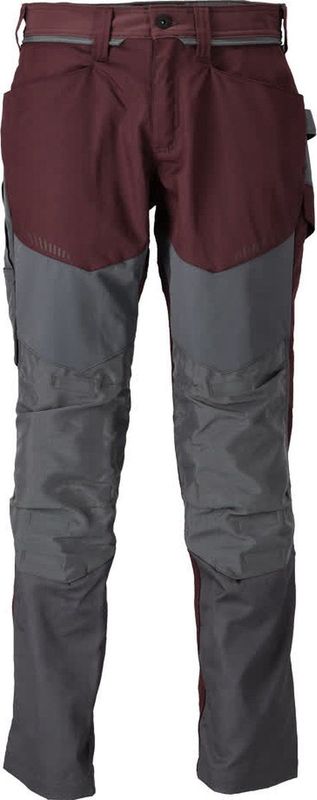 Mascot Customized Broek met kniezakken 22479-230 - bordeaux/steengrijs