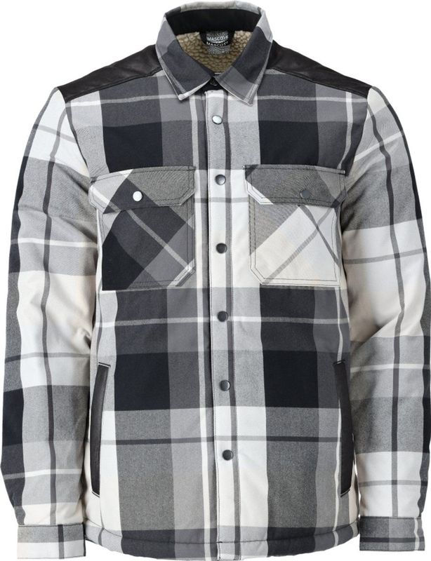 Mascot 23104-446 Flanellen overhemd met teddy voering Steengrijs Geruit maat 2XL