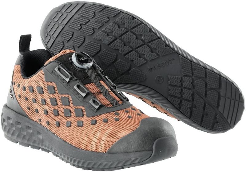 Mascot - F0650-704 Veiligheidsschoenen - Notenbruin/Zwart - Textiel - Composiet Veiligheidsneus