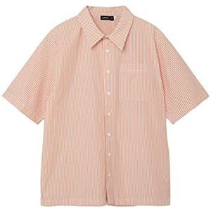 NAME IT Jongens NlmFALhe Ss Shirt Shirt Shirt, Papaya/Stripes: strepen, 134-140