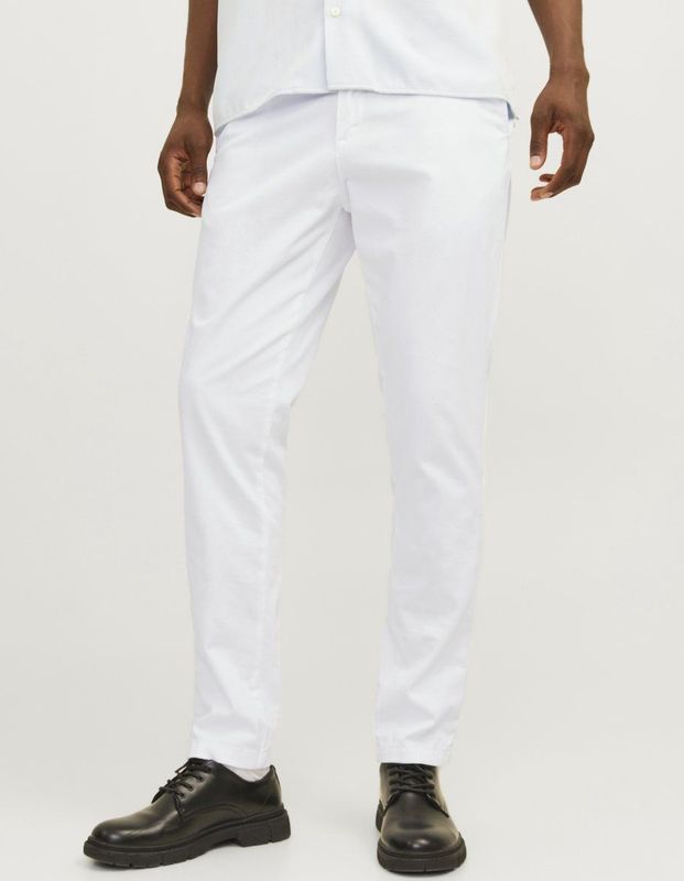 JACK & JONES - Chino Broek - Wit - Katoen met Stretch