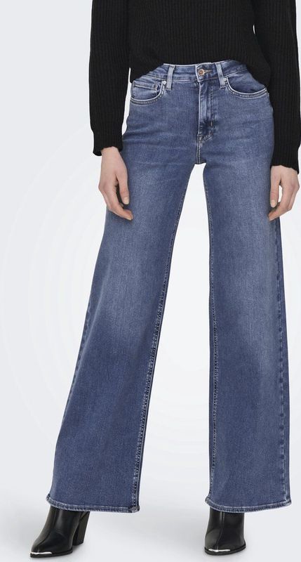 Onlmadison - High Waist Wide Leg Fit Jeans - Blauw - Denim