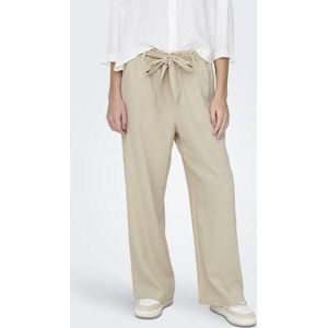 Jacqueline de Yong Broek Jdysay Linen Belt Pant Wvn Noos 15254626 Oatmeal/melange Dames