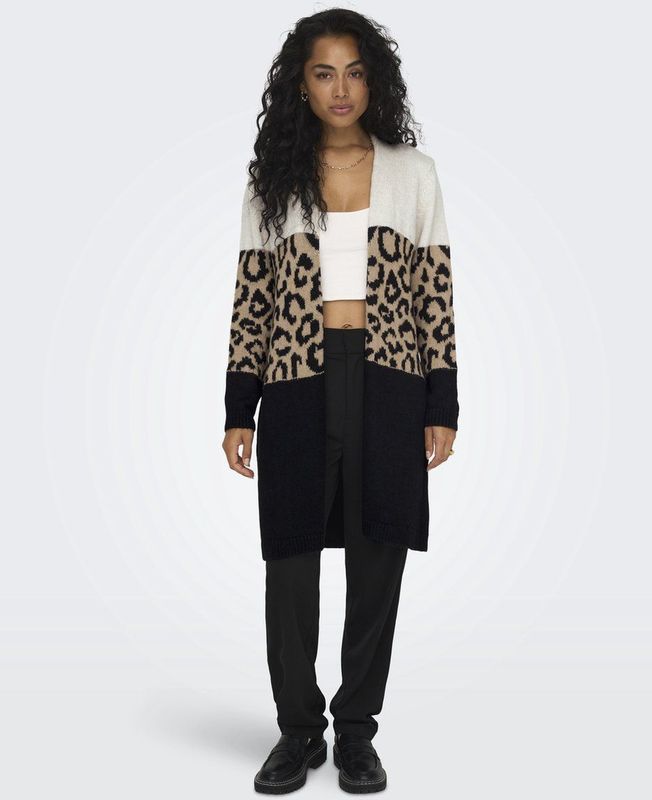 Only - ONLJADE ANIMAL LS CARDIGAN - Vesten - Moonbeam - Regular Fit