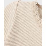 Korte Mouwen Romper - Zacht Jersey - O-hals - Drukknoopsluiting - Kantdetail