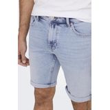 Only & Sons - Onsply Light Blue 5189 - Jeansshort - Lichtblauw - 99% Katoen, 1% Elastaan