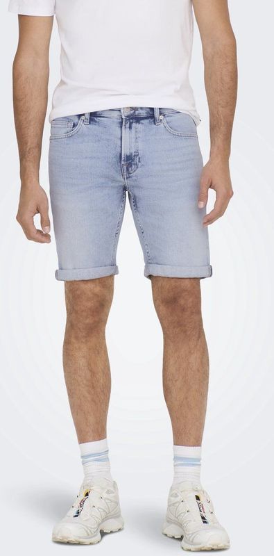 Only & Sons - Onsply Light Blue 5189 - Jeansshort - Lichtblauw - 99% Katoen, 1% Elastaan