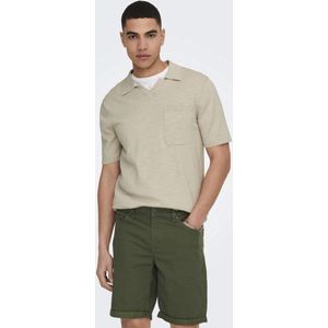 Onsace - Pullover - Katoen - Resort Kraag - Korte Mouwen - Borstzak