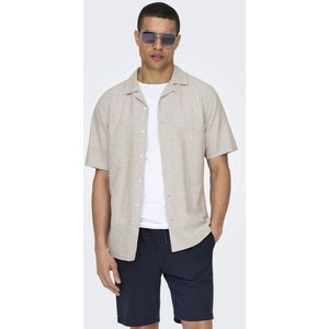 Overhemd - Caiden - Katoen - Mélange - Regular Fit - Kwartmouw