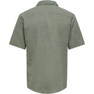 Only & Sons - Onscaiden Ss Solid Resort Herenhemd - Swamp - Linnen