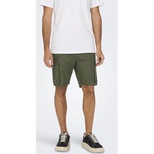 Cargo Shorts - Beige - Katoen - Loose Fit - Elastische Tailleband