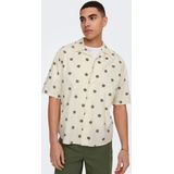 Casual Overhemd - Blauw - Katoen - Korte Mouwen - Relaxed Fit