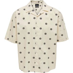 Casual Overhemd - Blauw - Katoen - Korte Mouwen - Relaxed Fit