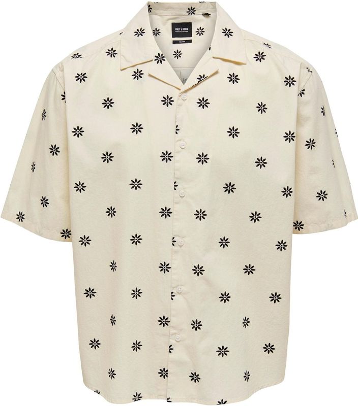 Casual Overhemd - Blauw - Katoen - Korte Mouwen - Relaxed Fit