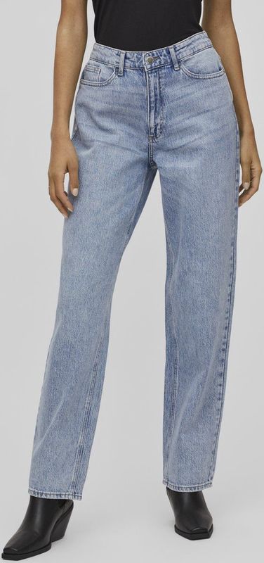VILA high waist straight fit jeans VIKELLY light blue denim