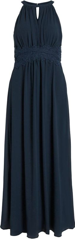 Vila Vimilina halternek, maxi-jurk voor dames, blauw (total eclipse), 38