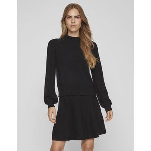 Vila - Viril Turtle-nk Balloon Top - Zwart - Trui