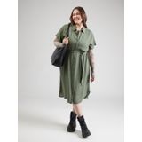 Blousejurk - Lange Jurk - Regular Fit - Korte Mouwen - Met Riem in de Taille