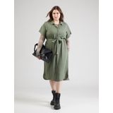 Blousejurk - Lange Jurk - Regular Fit - Korte Mouwen - Met Riem in de Taille