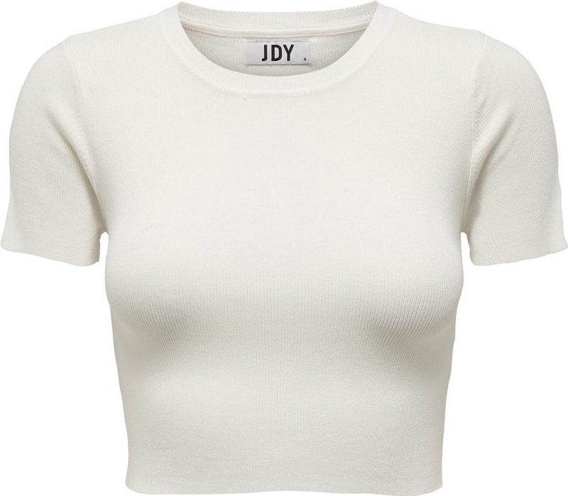 Jacqueline de Yong - T-Shirt - Ecru - Viscose/Linnen - Korte Mouwen