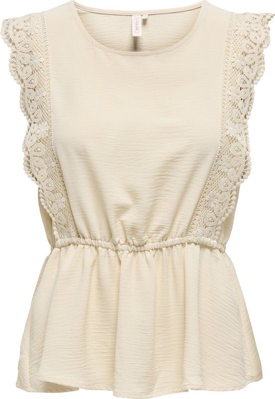 ONLY - ONLMETTE - Blouseshirt - Beige - Mouwloos