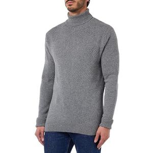 SELECTED HOMME Heren Slhskipper Structure Roll Neck W Gebreide Trui, grijs, L