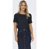 Onlkita - Top - Katoen - O-hals - Korte Mouwen - Glitterdetail - Regular Fit