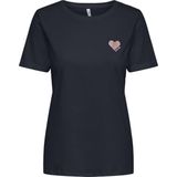 Onlkita - Top - Katoen - O-hals - Korte Mouwen - Glitterdetail - Regular Fit