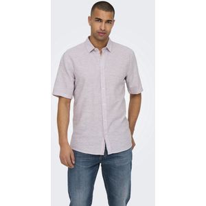 Overhemd - Mélange - Katoen - Slim Fit - Kwartmouw