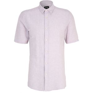 Only & Sons - Gemêleerd Overhemd - Korte Mouwen - Regular Fit - Linnen Mix