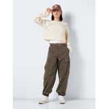 Pullover - Gebreid - O-hals - Ballonmouwen - Cropped Fit