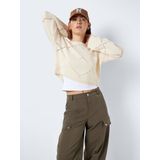 Pullover - Gebreid - O-hals - Ballonmouwen - Cropped Fit
