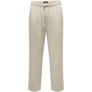Only & Sons - Onssinus - Lange Broek - Zandkleur - Viscose en Linnen