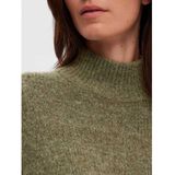 Selected - Maline - Gebreide Jurk - Maxi Lengte - Lange Mouw - Hoge Hals
